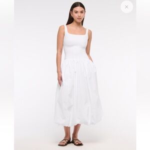 White Midi Bubble Skirt
